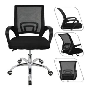 Cadeira Escritório Giratória Escrivaninha Secretária Arco Preto Ergonomica Escrivaninha Conforto e Elegância