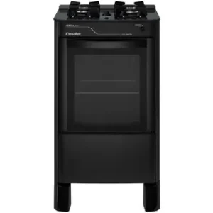 Fogão 4 Bocas de Mesa Esmaltec Preto Mesa de Vidro Pérola Glass 4115