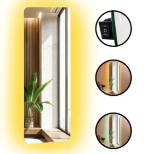 Espelho Retangular Grande 150x40 Corpo Inteiro Decoração com LED DUPLO