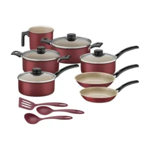 Jogo de Panelas Tramontina Turim em Alumínio com Revestimento Interno e Externo em Antiaderente Starflon Max Vermelho 10 Peças