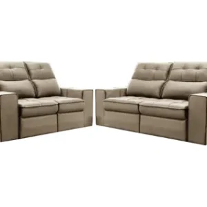 Conjunto de Sofás 2 e 3 Lugares Barsa Gralha Azul